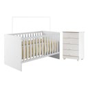 Ver imagem 1 de Quarto de Bebê com Berço com Suporte 100% MDF Life e Cômoda de Bebê 100% MDF 4 Gavetas Soft Life Branco