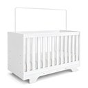 Ver imagem 2 de Quarto de Bebê com Berço Mini Cama, Cômoda 1 Porta 4 Gavetas e Roupeiro 4 Portas 2 Gavetas Fly Branco