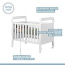 Ver imagem 4 de Quarto de Bebê Berço Mini Cama, Cômoda 1 Porta 4 Gavetas e Roupeiro 4 Portas 2 Gavetas Fly Branco