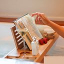 Ver imagem 7 de Bandeja de Banheira Bambu Expansível 75-109cm Porta Taça Tablet