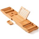 Ver imagem 2 de Bandeja de Banheira Bambu Expansível 75-109cm Porta Taça Tablet