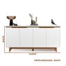 Aparador para Sala de Jantar 4 Portas Branco Freijó Flex Flandres Shop Jm - 3