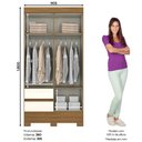 Ver imagem 2 de Guarda Roupa Solteiro 04 Portas 02 Gavetas Bs02 Briz