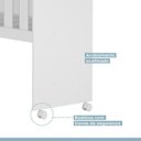 Ver mais imagens de Quarto de Bebê Mini Berço com Colchão, Cômoda 1 Porta 4 Gavetas e Roupeiro Flocos 3 Portas 2 Gavetas Branco