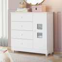 Ver mais imagens de Quarto de Bebe com Berço Mini Cama 100% MDF Life Cômoda Life Guarda-Roupa Life Branco