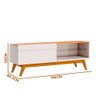 Rack com Prateleira em Vidro Temperado para Tv até 50 Polegadas Off White Nature Joanne Jm Móveis - 4
