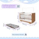 Ver imagem 6 de Quarto de Bebê Berço Mini Cama, Cômoda 1 Porta 4 Gavetas e Roupeiro Flocos 3 Portas 2 Gavetas Branco