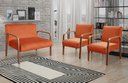 Ver imagem 1 de Conjunto Decorativo Anita Namoradeira + Poltronas Sala, Recepção Laranja Terracota 400