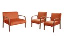 Ver imagem 2 de Conjunto Decorativo Anita Namoradeira + Poltronas Sala, Recepção Laranja Terracota 400