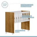 Ver imagem 6 de Quarto de Bebê Mini Berço, Cômoda 1 Porta 4 Gavetas e Roupeiro Flocos 3 Portas 2 Gavetas Branco/Madeirado Ypê