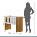 Ver imagem 4 de Quarto de Bebê Mini Berço, Cômoda 1 Porta 4 Gavetas e Roupeiro Flocos 3 Portas 2 Gavetas Branco/Madeirado Ypê