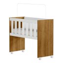 Ver imagem 3 de Quarto de Bebê Mini Berço, Cômoda 1 Porta 4 Gavetas e Roupeiro Flocos 3 Portas 2 Gavetas Branco/Madeirado Ypê