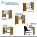 Ver imagem 5 de Quarto de Bebê Mini Berço, Cômoda 1 Porta 4 Gavetas e Roupeiro Flocos 3 Portas 2 Gavetas Branco/Madeirado Ypê