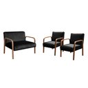Ver imagem 2 de Conjunto Decorativo Anita Namoradeira + Poltronas Sala, Recepção Preto 410