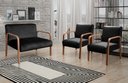 Ver imagem 1 de Conjunto Decorativo Anita Namoradeira + Poltronas Sala, Recepção Preto 410