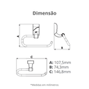 Ver imagem 3 de Papeleira Porta Papel Higiênico para Banheiro Linha Sofisticato Cor Branco e Cromado Durín