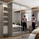 Ver imagem 2 de Guarda-roupa Casal 100% Mdf Bp com 3 Portas de Espelho Geneve