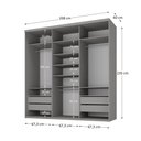 Ver imagem 4 de Guarda-Roupa Casal 3 Portas com Espelho 100% MDF Geneve Cinza/Urbi
