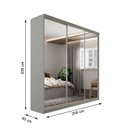 Ver imagem 4 de Guarda-roupa Casal 100% Mdf Bp com 3 Portas de Espelho Geneve