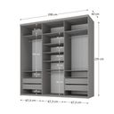 Ver imagem 5 de Guarda-Roupa Casal 100% MDF BP com 3 Portas de Espelho Geneve Cinza/Urbi