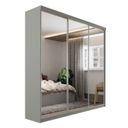 Ver imagem 3 de Guarda-Roupa Casal 100% MDF BP com 3 Portas de Espelho Geneve Cinza/Urbi