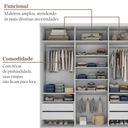 Ver mais imagens de Guarda-Roupa Casal 100% MDF BP com 3 Portas de Espelho Geneve Cinza/Urbi