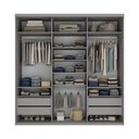 Ver imagem 5 de Guarda-Roupa Casal 3 Portas com Espelho 100% MDF Geneve Cinza/Urbi