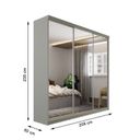 Ver imagem 4 de Guarda-Roupa Casal 100% MDF BP com 3 Portas de Espelho Geneve Cinza/Urbi