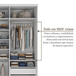 Guarda-roupa Casal 100% Mdf Bp com 3 Portas de Espelho Geneve - 7