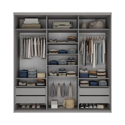 Guarda-roupa Casal 100% Mdf Bp com 3 Portas de Espelho Geneve - 6