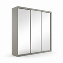 Ver imagem 2 de Guarda-Roupa Casal 3 Portas com Espelho 100% MDF Geneve Cinza/Urbi