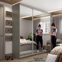 Ver imagem 2 de Guarda-Roupa Casal 100% MDF BP com 3 Portas de Espelho Geneve Cinza/Urbi