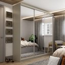 Ver imagem 1 de Guarda-roupa Casal 100% Mdf Bp com 3 Portas de Espelho Geneve