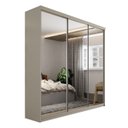 Ver mais imagens de Guarda-Roupa Casal 3 Portas com Espelho 100% MDF Geneve Bege/Panna