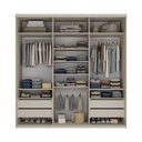 Ver imagem 5 de Guarda-Roupa Casal 3 Portas com Espelho 100% MDF Geneve Bege/Panna