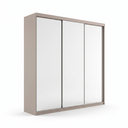 Ver imagem 2 de Guarda-Roupa Casal 3 Portas com Espelho 100% MDF Geneve Bege/Panna