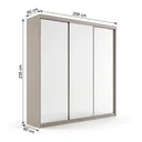 Ver imagem 3 de Guarda-Roupa Casal 3 Portas com Espelho 100% MDF Geneve Bege/Panna