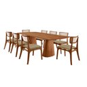 Ver imagem 2 de Sala de Jantar Mesa Noronha 220cm Tampo Laminado Canto Barril com 8 Cadeiras Viena