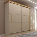Ver imagem 2 de Roupeiro Bristol 189,5x220cm 2 Gavetas 2 Portas Correr Corda/Freijó BRI122