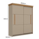 Ver imagem 4 de Roupeiro Bristol 189,5x220cm 2 Gavetas 2 Portas Correr Corda/Freijó BRI122