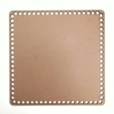 Kit 10 Base Quadrada 25x25 Cm Mdf para Cesto Crochê Fio de Malha