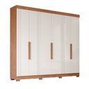 Ver imagem 3 de Guarda-Roupa Casal 6 Portas com Pés 234cm 100% MDF Boston Espresso Móveis Bege/Cinamomo/Off White