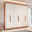 Ver imagem 1 de Guarda-Roupa Casal 6 Portas com Pés 234cm 100% MDF Boston Espresso Móveis Bege/Cinamomo/Off White