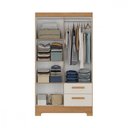 Ver imagem 3 de Guarda Roupa Solteiro com Espelho 4 Portas Fortaleza Canelato Off White Atualle