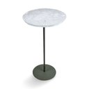 Ver imagem 3 de Mesa Lateral NORINA - MÉDIA, tampo redondo Imerso e base Verde Oliva. Cinza Marmorizado