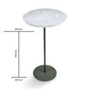 Ver imagem 4 de Mesa Lateral NORINA - MÉDIA, tampo redondo Imerso e base Verde Oliva. Cinza Marmorizado