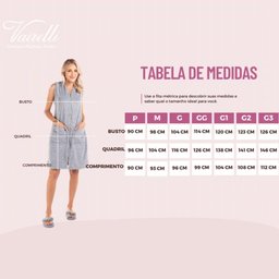 Roupão em Atoalhado Vairelli Modelo Mariana Clássico Cor Mariana Bege Tamanho G3 - 4