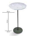 Ver imagem 4 de Mesa Lateral Norina - Alta, Tampo Redondo Imerso e Base Verde Oliva. Cinza 100% MDF