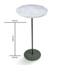 Ver imagem 4 de Mesa Lateral NORINA - ALTA, tampo redondo Imerso e base Verde Oliva.