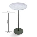 Ver imagem 4 de Mesa Lateral Norina - Alta, Tampo Redondo Imerso e Base Verde Oliva. Cinza